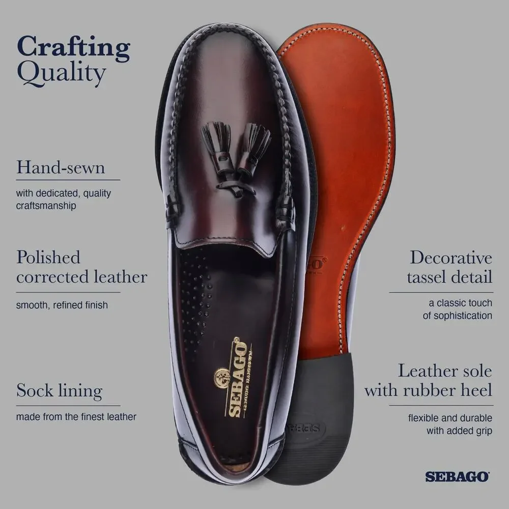 SEBAGO MEN'S CLASSIC WILL LOAFER SHOES, BROWN BURGUNDY - 12 REGULAR